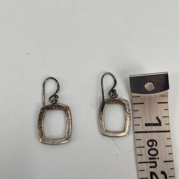 Square Sterling Silver square frame earrings - Picture 4 of 4